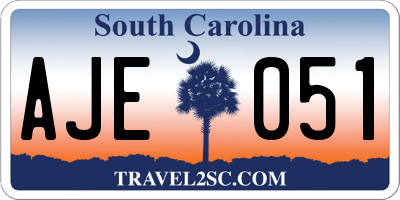 SC license plate AJE051
