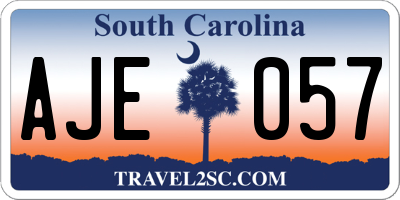 SC license plate AJE057