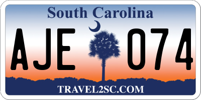 SC license plate AJE074