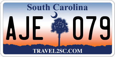 SC license plate AJE079
