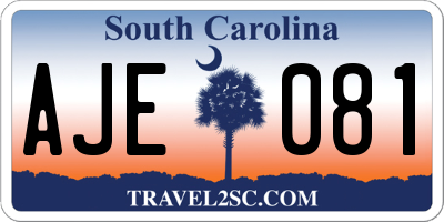 SC license plate AJE081