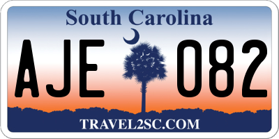 SC license plate AJE082