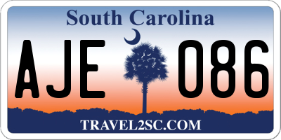 SC license plate AJE086