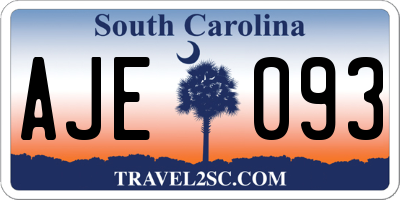 SC license plate AJE093