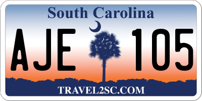 SC license plate AJE105