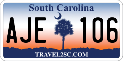 SC license plate AJE106