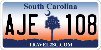 SC license plate AJE108