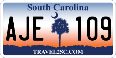 SC license plate AJE109