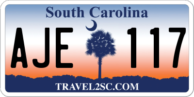 SC license plate AJE117