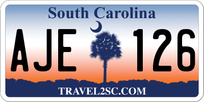 SC license plate AJE126