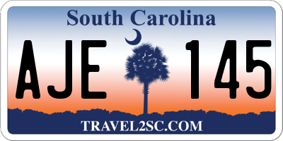 SC license plate AJE145