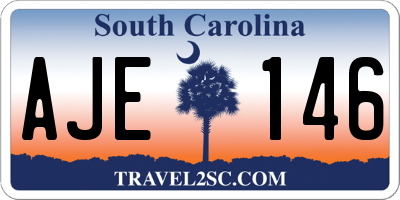 SC license plate AJE146