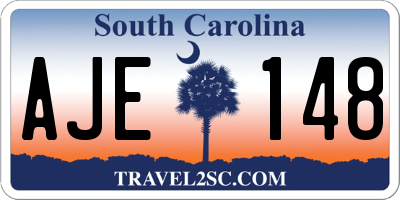 SC license plate AJE148