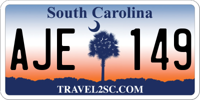 SC license plate AJE149