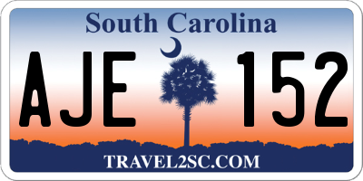 SC license plate AJE152