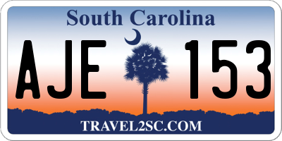 SC license plate AJE153