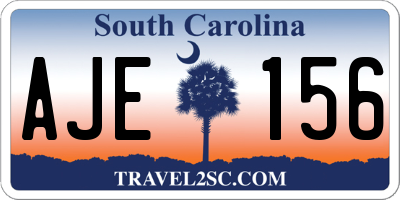 SC license plate AJE156