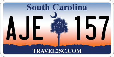 SC license plate AJE157