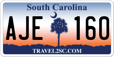 SC license plate AJE160