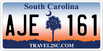 SC license plate AJE161