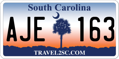SC license plate AJE163
