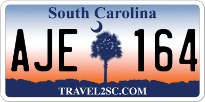 SC license plate AJE164