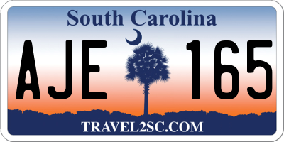 SC license plate AJE165