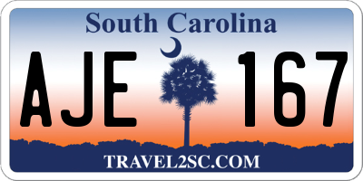 SC license plate AJE167
