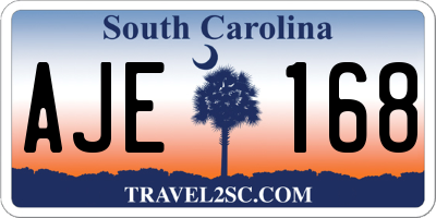 SC license plate AJE168