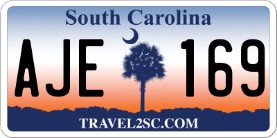 SC license plate AJE169