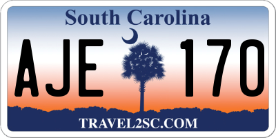 SC license plate AJE170