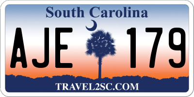 SC license plate AJE179