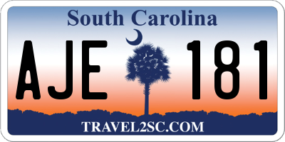 SC license plate AJE181