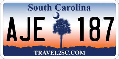 SC license plate AJE187
