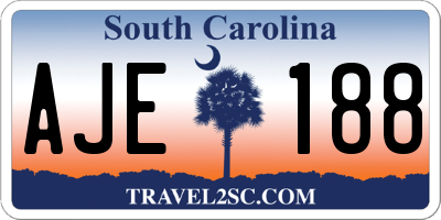 SC license plate AJE188