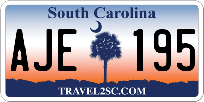 SC license plate AJE195