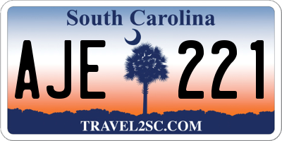 SC license plate AJE221