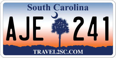 SC license plate AJE241