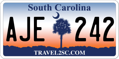 SC license plate AJE242