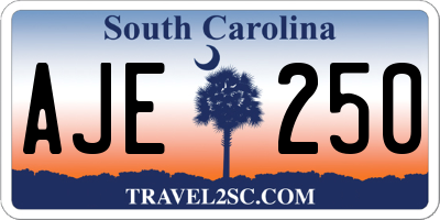 SC license plate AJE250