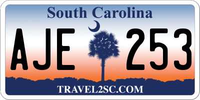 SC license plate AJE253