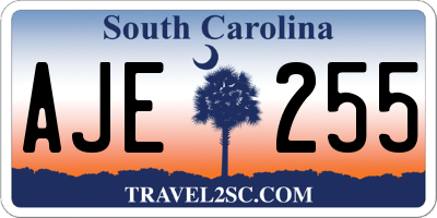 SC license plate AJE255