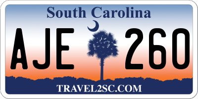 SC license plate AJE260