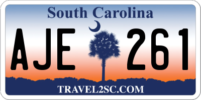 SC license plate AJE261