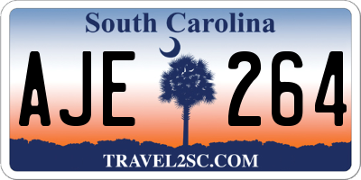 SC license plate AJE264