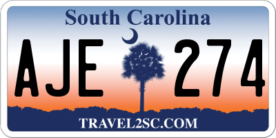 SC license plate AJE274