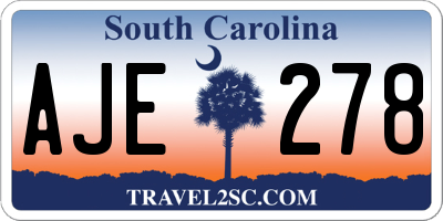 SC license plate AJE278
