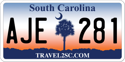SC license plate AJE281