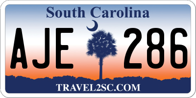 SC license plate AJE286