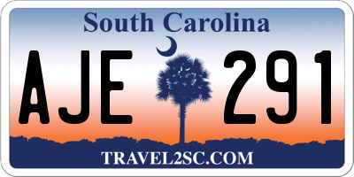 SC license plate AJE291